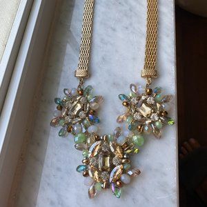 Vintage Nastasha Multicolor Pastel Rhinestones & Beaded Clusters 16-20" Necklace